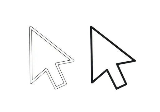 A computer mouse pointer and a cursor isolated on transparent background