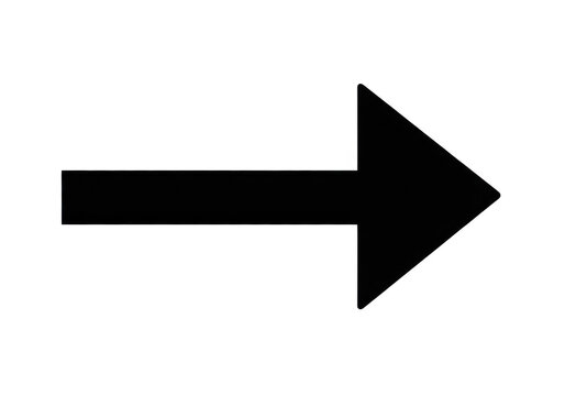 A large black arrow pointing to the right isolated on transparent background