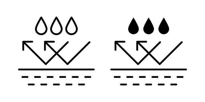 Waterproof icon solid pictograms series