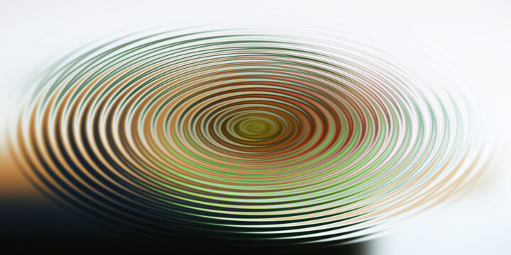 Abstract circular ripple motion effect on clean light soft gray background.