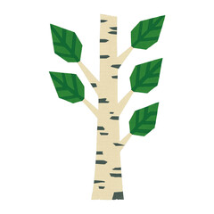 Naklejka premium PNG Simple birch tree illustration