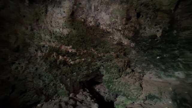 Malta, Xemxija Heritage trail, Punic caves interior. Holes in the walls used as shelfs and to tie animals.