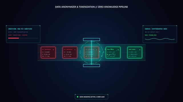 Cybersecurity Data Anonymizer and Tokenization Pipeline HUD Interface