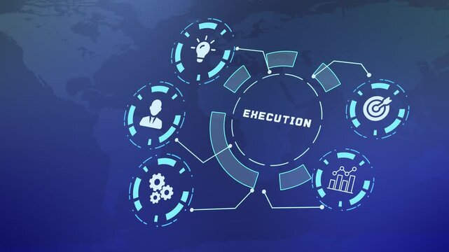 Corporate execution dashboard visualizing operational implementation, project delivery and business process management.