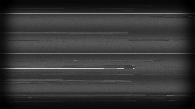 Abstract gray analog glitch noise with horizontal scanlines and static distortion screen animation Video 4K