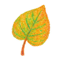 Naklejka premium PNG Colorful crayon autumn leaf