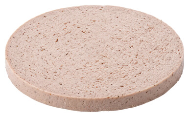 Single Slice of Bologna Sausage Isolated on White © Ashilah