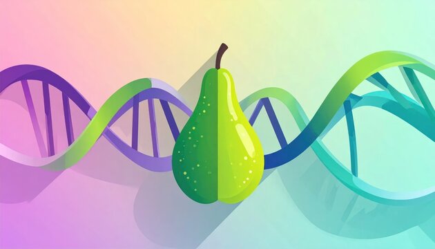 Genetic modification of fruit concept.