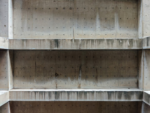 Concrete Wall Texture with Horizontal Lines and Weathered Surface