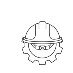 Fototapeta premium Hard Hat and Gear Icon