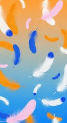 Obraz premium Colorful Abstract Feather Background with Soft Gradient.