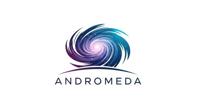 Colorful Abstract Swirl Logo for Andromeda Brand.