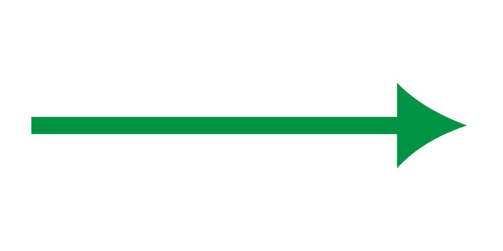 Green Right Arrow Icon Isolated on Transparent Background