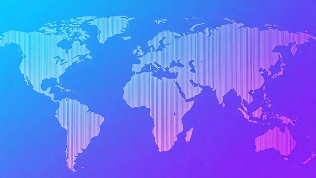 World map with gradient background