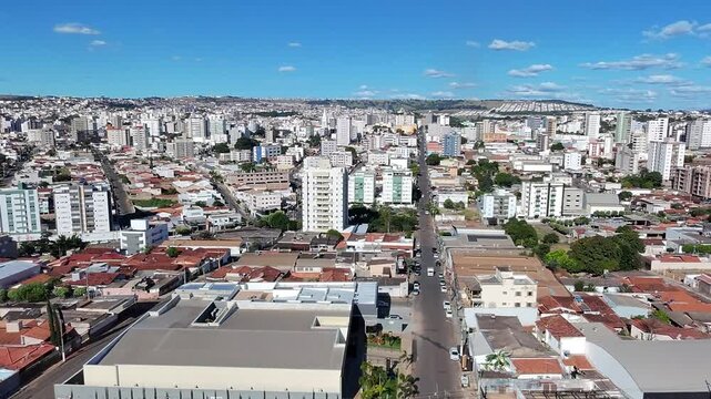 Vista a&eacute;rea dos bairros Santo Ant&ocirc;nio e V&aacute;rzea em Patos de Minas, Minas Gerais