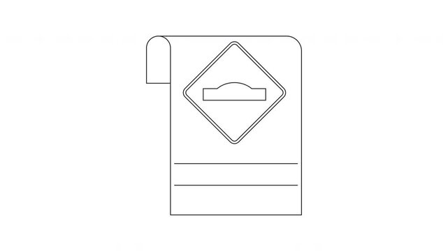 Speed bump road sign graphic illustration on white background.