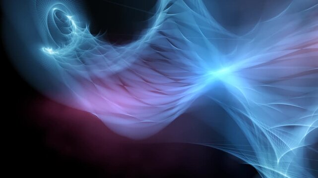 A mesmerizing display of glowing light patterns that pulse and ripple against a dark background