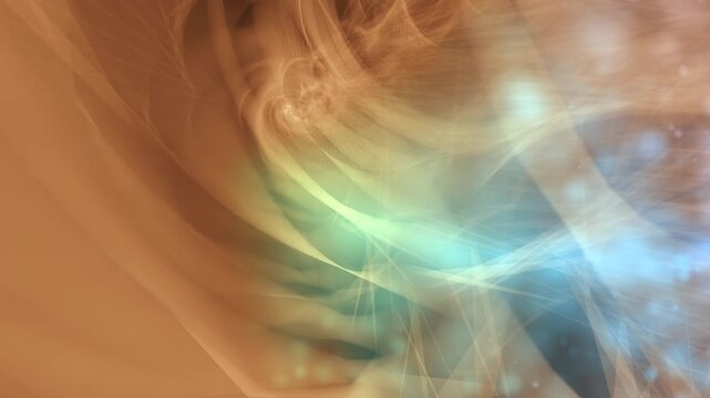 A mesmerizing abstract video unfolds in a continuous, flowing motion, capturing the dynamic interplay of light and form