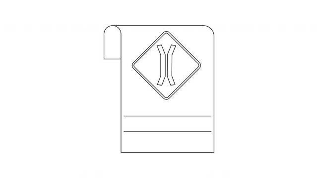 Simple Line Drawing of a Towel with a Diamond Shape Logo.