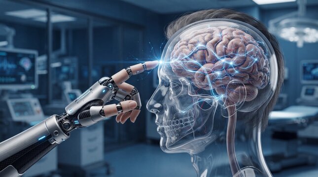 AI Robotic Technology Analyzing Human Brain and Neural Networks for Advanced Neuroscience