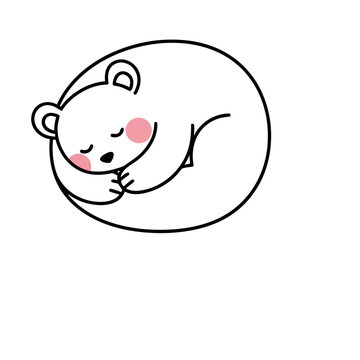 Cute sleeping bear illustration