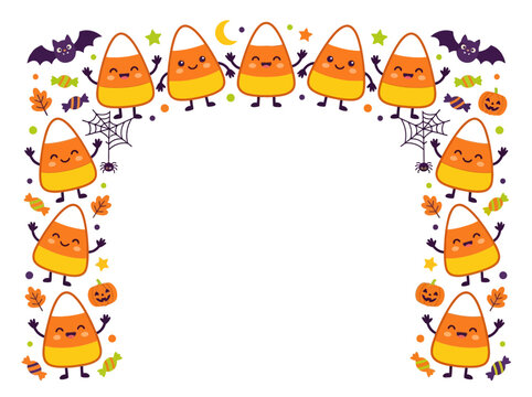 Cute Halloween Candy Corn Arch Border for Kids Party