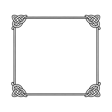 PNG Elegant Celtic knot frame illustration.