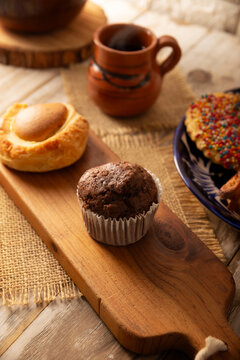 Mexican sweet bread, ojo de buey, galleta chochitos, muffin, made by hand, in Mexico it is called Pan Dulce and cannot be missing at breakfast or snack.