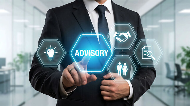 Advisory services business consultation and corporate strategy concept