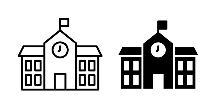 school icon flat logo kit