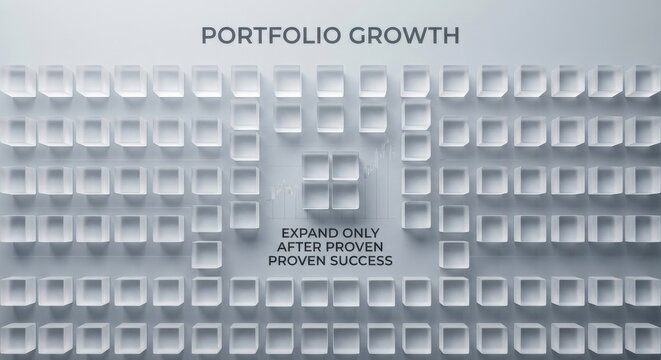 Frosted Acrylic Cubes Arranged for Portfolio Growth Concept