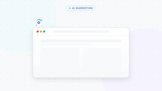 Flat design 2D animation of AI marketing platform to create smarter digital advertising campaigns
