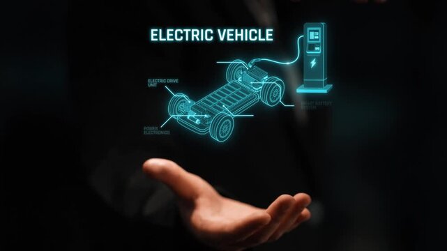 Structure of electric car showing battery system, traction motor, control units, and charging station for understanding EV functionality and energy flow Marrow