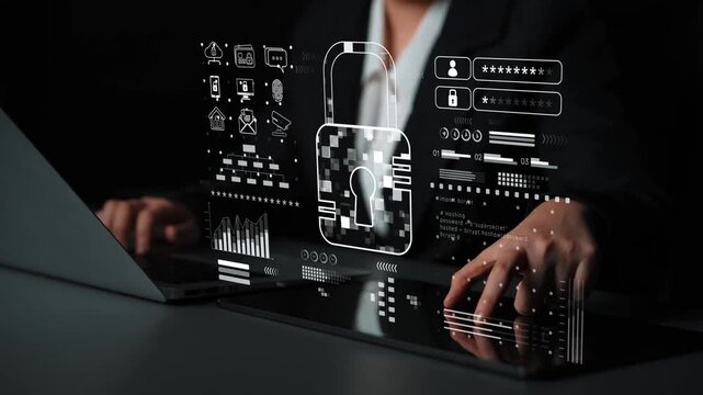 Cyber security system protecting digital infrastructure. Cyber security ensures data safety, prevents breaches, cyber security strengthens defense, and supports secure operations. Marrow