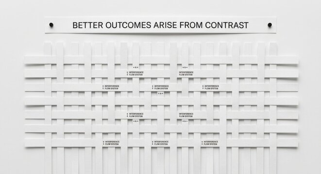 White Fence with Text Bearing Message About Better Outcomes From Contrast