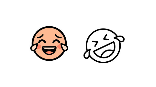 Funny laughing icon isolated on transparent background. Cheerful PNG symbol for humor, happiness, emojis, reactions, social media, apps, websites and graphic design projects.