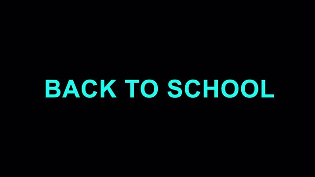 Back to School animated text on transparent background , school reopening message typography animation in 4K with Alpha Channel. Back to School Animated Text