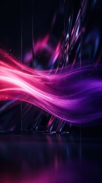 Abstract Swirling Light Waves in Pink and Purple Hues.