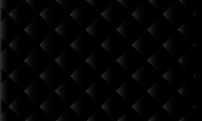 Naklejka premium Black Quilted Leather Texture Background – Dark Diamond Pattern with Soft Gradient, Luxury Upholstery Design