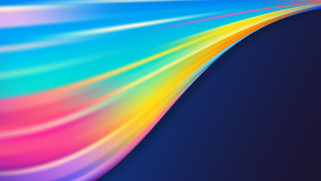 Abstract colorful glowing motion waves on dark background