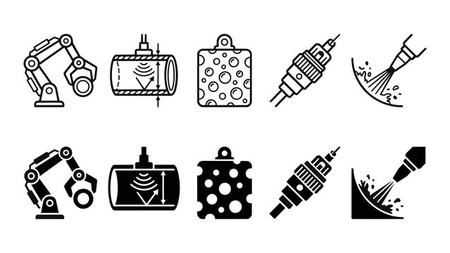 Subsea ROV Line and Solid Icon Pack For Web Interface | pipeline, inspection, deep sea, ocean, dive - Clean Modern and Editable Vector Icon Set