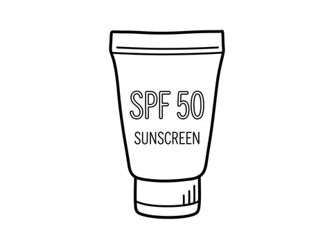 Minimalist spf 50 sunscreen tube illustration
