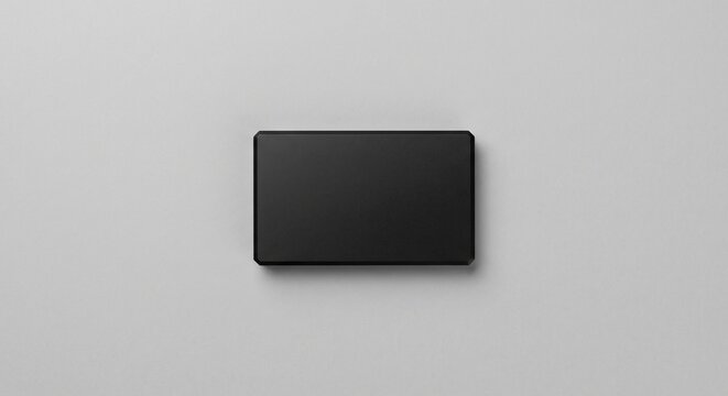 Blank matte black aluminum card block corporate business mockup