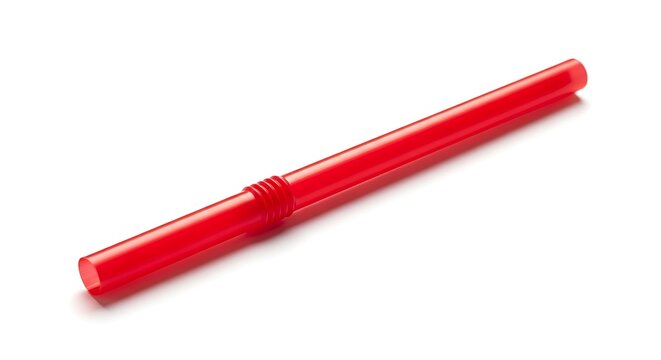 Red plastic handled metal nail puller tool isolated.