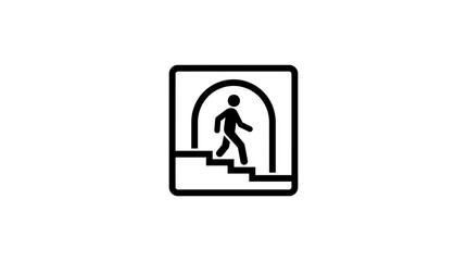 Fototapeta premium Person Walking Down Stairs Icon