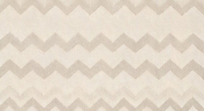 Beige fabric texture with a repeating geometric chevron pattern