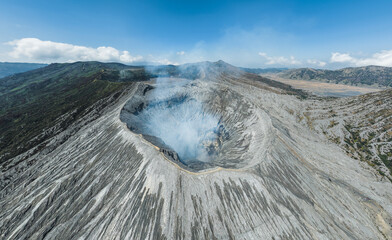 Aerial view of Bromo volcano crater on Java Island, Indonesia © Kevin