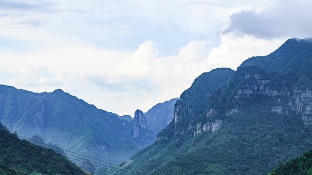 Evening in the high mountain valleys of Jinxiu, Laibin, Guangxi