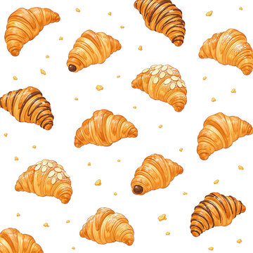 seamless pattern with croissant