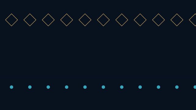 Minimalist geometric motion background, dark blue digital interface with glowing diamonds and dots, clean corporate tech animation